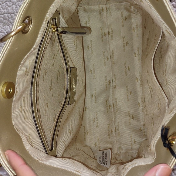 NWT Juicy Couture Word Play Gold Embossed Metallic Tote Bag - Picture 12 of 16